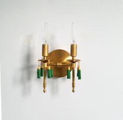 brass and gold tassel two light sconce modern victorian lighting