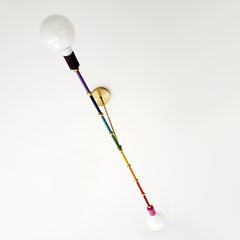 Rainbow chandelier with long and narrow nursery design projects