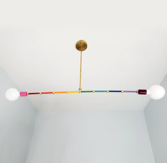 Oversized modern chandelier for skinny conference or dining room tables