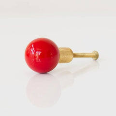 Red and Brass gumball inspired drawer pull or cabinet knob by sazerac stitches