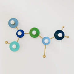 blue green and Brass Sagittarius constellation wall sconce light fixture or flushmount ceiling light