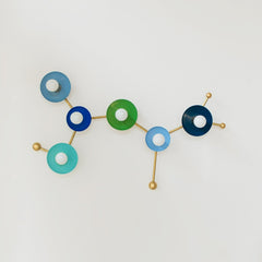 blue green and Brass Sagittarius constellation wall sconce light fixture or flushmount ceiling light