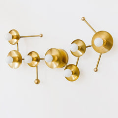 Brass Scorpio star constellation astrology ceiling flushmount light fixture or oversized wall sconce in brass