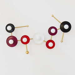 red, maroon, black, & Brass Scorpio star constellation astrology ceiling flushmount light fixture or oversized wall sconce