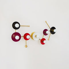 red, maroon, black, & Brass Scorpio star constellation astrology ceiling flushmount light fixture or oversized wall sconce