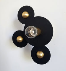 black and gold Asymmetric wall sconce or flushmount modern lighting