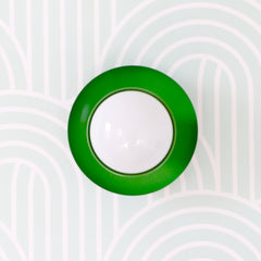 70s style mid century modern bright green wall sconce or flushmount ceiling light - front view