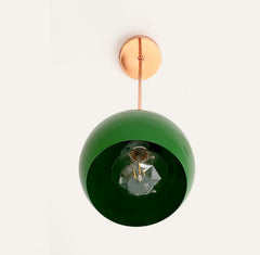 Green Globe Chrome hardware kitchen pendant lighting midcentury modern inspired