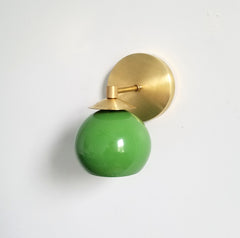 green pantone greenery brass midcentury pagoda inspired wall sconce