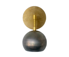 Loa Sconce with Raw Steel Shade