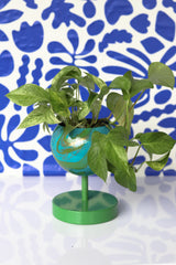 Teal & Green Marbled Lifted Loa Planter