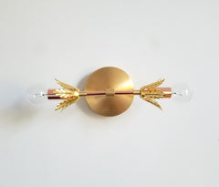 Brass and copper wall sconce lighting mid century 1920s inspired