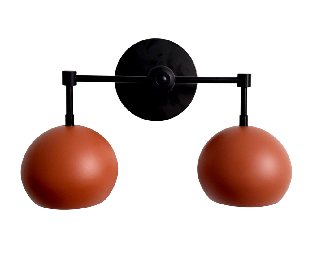 Double Loa Sconce with Terra Cotta Shades