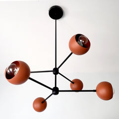 Terra Cotta and Black Loa Annunciation Chandelier