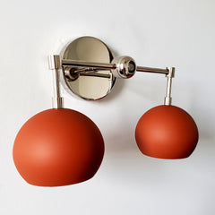 Double Loa Sconce with Terra Cotta Shades