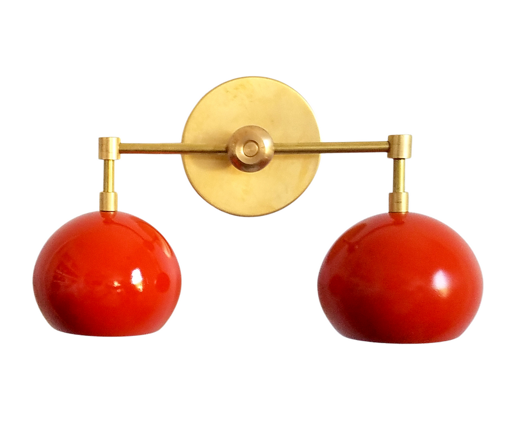 Double Loa Sconce with Flame Orange Shades