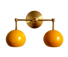 Double Loa Sconce with Mustard Yellow Shades