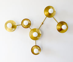 Brass Virgo star sign flushmount or sconce