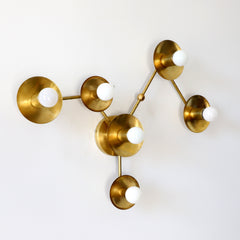 Brass Virgo star sign flusmount or sconce