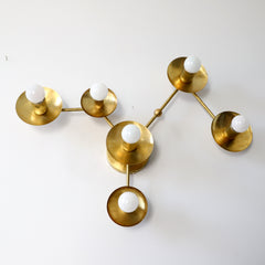 Brass Virgo wall sconce or flushmount ceiling light