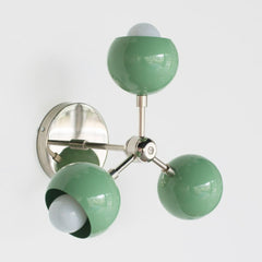 pastel green and chrome mid century modern style ceiling light or sconce by sazerac stitches