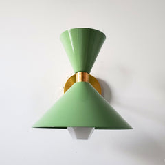 retro green & Brass mid century modern inspired wall sconce