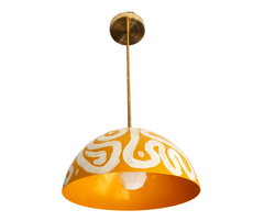 Noma Pendant Handpainted in mustard & white