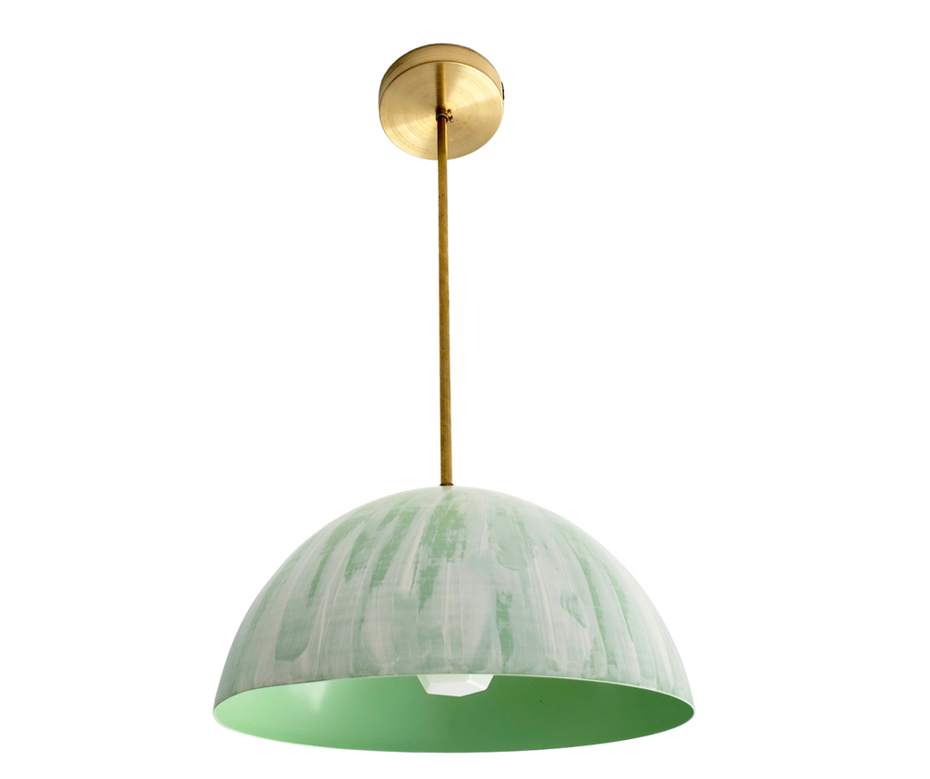 Noma Pendant Handpainted in Mint & White