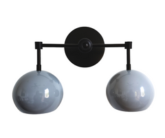 Double Loa Sconce with Slate Grey Shades