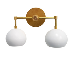 Double Loa Sconce with White Shades