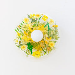 Yellow floral sconce or flushmount ceiling light