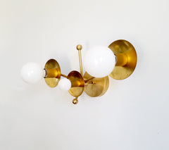 Zodiac lighting star constellation mid century modern industrial wall sconce flushmount ceiling light fixture brass finish astrology inspired