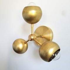 Mini Loa Bicycle Club Sconce or Flushmount with Brass Shades