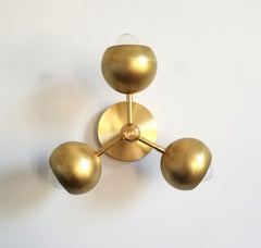 Mini Loa Bicycle Club Sconce or Flushmount with Brass Shades