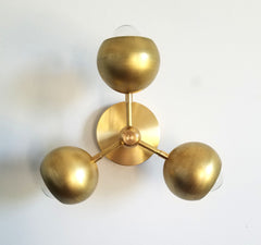 Mini Loa Bicycle Club Sconce or Flushmount with Brass Shades