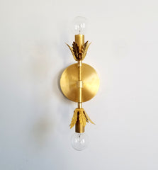 brass gold modern wall sconce botanical flower leaves modern lighting