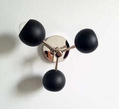 chrome and black mid century modern eyeball shade lighting fixture polished nickel