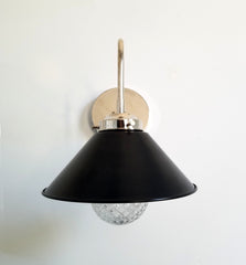 chrome and black traditional wall sconce curved arm lighting for open shelving vanity lighting wall sconce light fixture