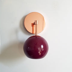 black cherry and copper mid century modern wall sconce bathroom lighting nursery decor