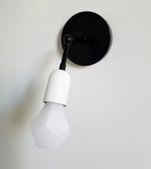 black and white modern wall sconce shelf lighting adjustable light fixture industrial midcentury inspired bathroom vanity lighting