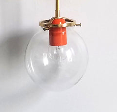 brass and orange midcentury design 60s sputnik lighting