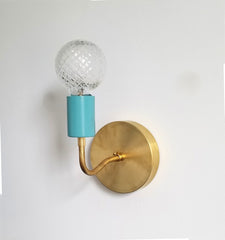turquoise and brass wall sconce lighting modern wall light