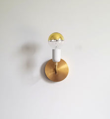 white and brass two-tone modern wall sconce midcentury design boho decor