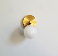 brass and white delachase sconce modern bathroom lighting light fixture mid century