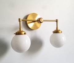 modern two light wall sconce bathroom lighting