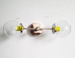 chrome and neon yellow wall or ceiling flushmount modern lighting midcentury design