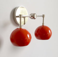 chrome and orange modern wall sconce lighting