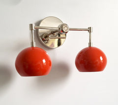 chrome and orange modern wall lighting