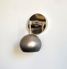 chrome and steel eyeball shade wall sconce