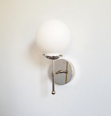 chrome and white modern wall sconce bathroom lighting